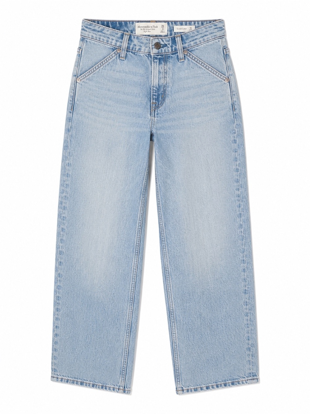 Abercrombie Curve Love 90s Relaxed Jean 26 Short Light Wash Y2K Wide Leg